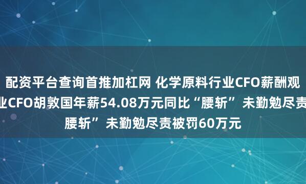 配资平台查询首推加杠网 化学原料行业CFO薪酬观察：世龙实业CFO胡敦国年薪54.08万元同比“腰斩” 未勤勉尽责被罚60万元
