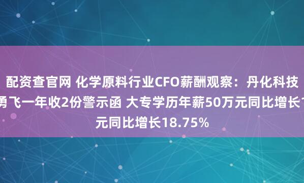 配资查官网 化学原料行业CFO薪酬观察：丹化科技CFO蒋勇飞一年收2份警示函 大专学历年薪50万元同比增长18.75%